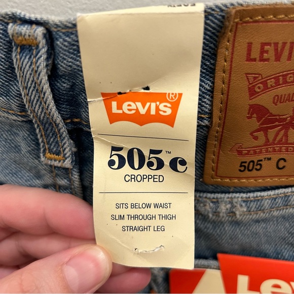 NWT Levi’s 505c Cropped Jeans 25 orange tabbed - Picture 9 of 13